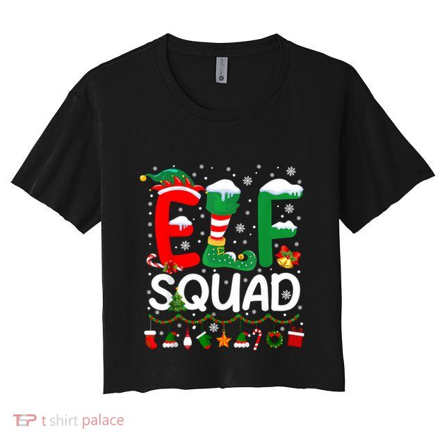 Elf Squad Christmas Family Matching Pajamas Funny Xmas Crop Top