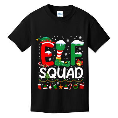 Elf Squad Christmas Family Matching Pajamas Funny Xmas Kids T-Shirt