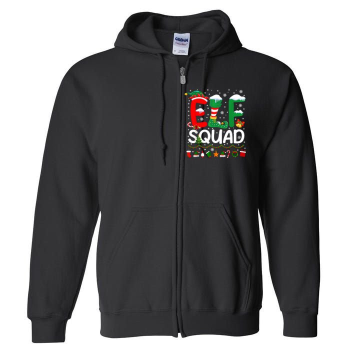 Elf Squad Christmas Family Matching Pajamas Funny Xmas Full Zip Hoodie