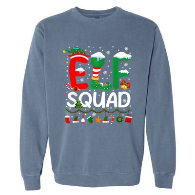 Elf Squad Christmas Family Matching Pajamas Funny Xmas Garment-Dyed Sweatshirt