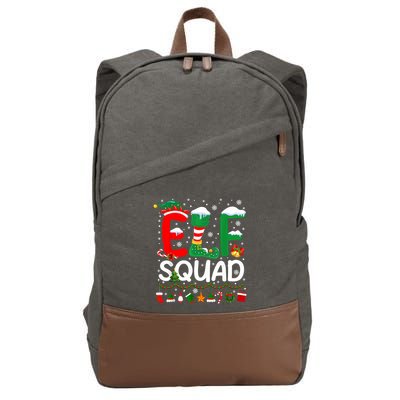Elf Squad Christmas Family Matching Pajamas Funny Xmas Cotton Canvas Backpack