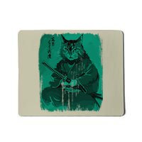 Epic Samurai Cat Warrior Ukiyo Ink Anime Vintage Art Style Mousepad