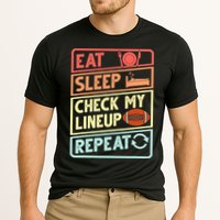 Eat Sleep Check My Lineup Repeat Retro Fantasy Football Cooling Performance Crew T-Shirt