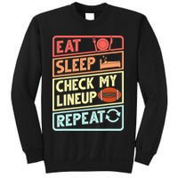 Eat Sleep Check My Lineup Repeat Retro Fantasy Football Sweatshirt