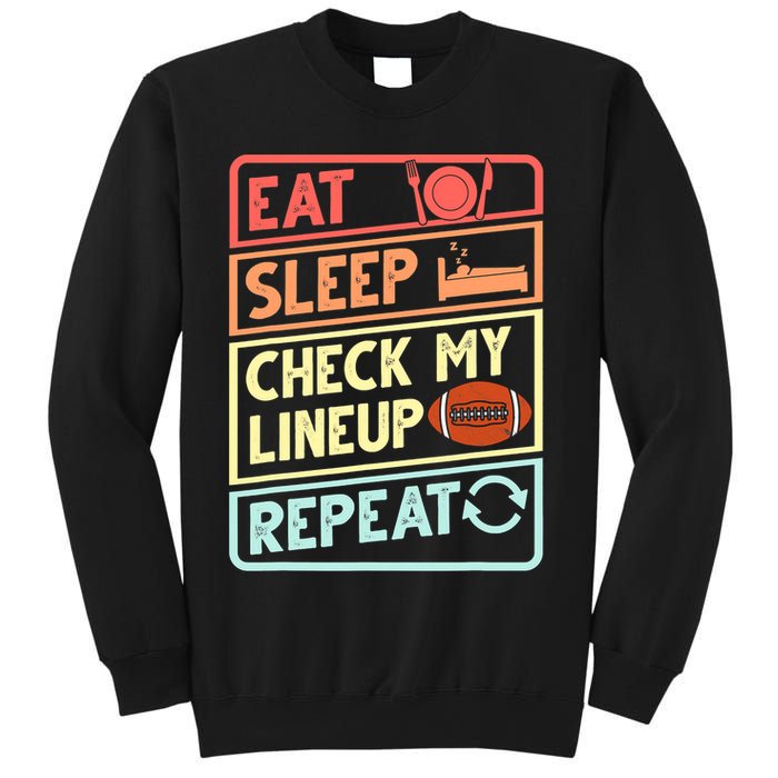 Eat Sleep Check My Lineup Repeat Retro Fantasy Football Sweatshirt