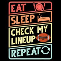 Eat Sleep Check My Lineup Repeat Retro Fantasy Football Impact Tech Backpack