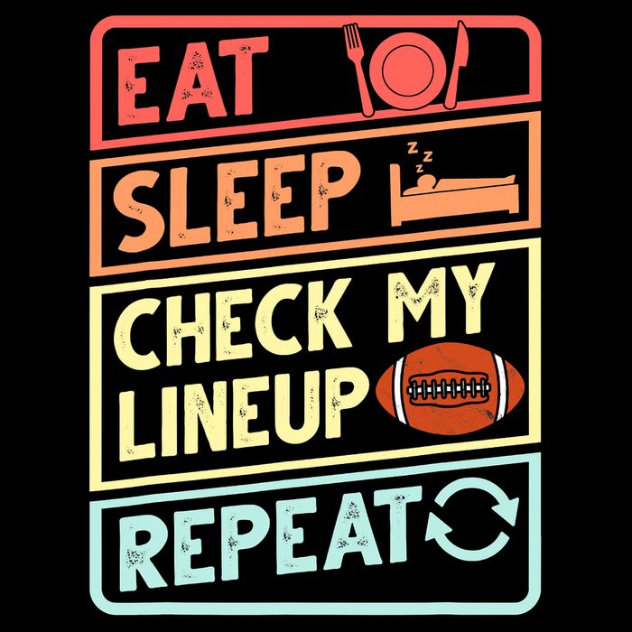 Eat Sleep Check My Lineup Repeat Retro Fantasy Football Impact Tech Backpack