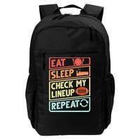 Eat Sleep Check My Lineup Repeat Retro Fantasy Football Backpack