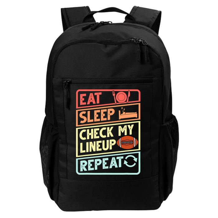 Eat Sleep Check My Lineup Repeat Retro Fantasy Football Backpack