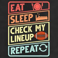 Eat Sleep Check My Lineup Repeat Retro Fantasy Football Beanie