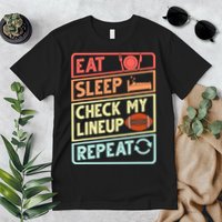 Eat Sleep Check My Lineup Repeat Retro Fantasy Football Premium T-Shirt