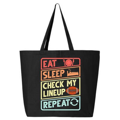 Eat Sleep Check My Lineup Repeat Retro Fantasy Football 25L Jumbo Tote