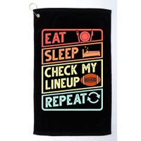 Eat Sleep Check My Lineup Repeat Retro Fantasy Football Golf Towel