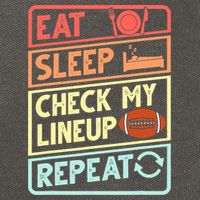Eat Sleep Check My Lineup Repeat Retro Fantasy Football Cotton Canvas Backpack