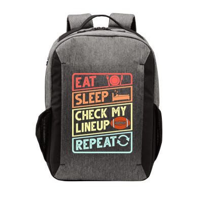Eat Sleep Check My Lineup Repeat Retro Fantasy Football Vector Backpack