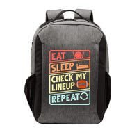 Eat Sleep Check My Lineup Repeat Retro Fantasy Football Vector Backpack