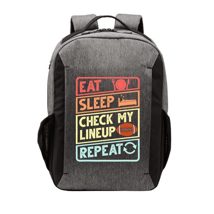 Eat Sleep Check My Lineup Repeat Retro Fantasy Football Vector Backpack