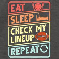 Eat Sleep Check My Lineup Repeat Retro Fantasy Football Vector Backpack