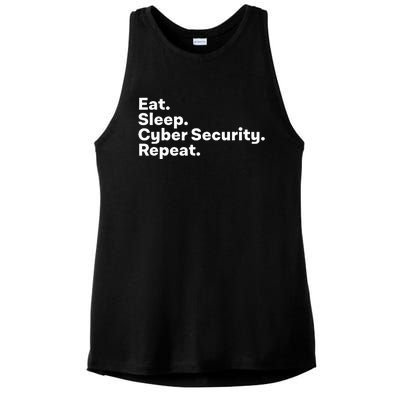 Eat Sleep Cybersecurity Gifts For Cyber Security Analyst Ladies PosiCharge Tri-Blend Wicking Tank