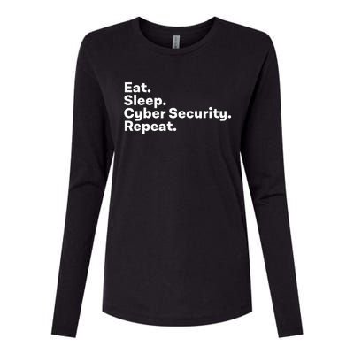 Eat Sleep Cybersecurity Gifts For Cyber Security Analyst Womens Cotton Relaxed Long Sleeve T-Shirt