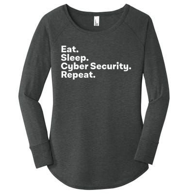 Eat Sleep Cybersecurity Gifts For Cyber Security Analyst Women's Perfect Tri Tunic Long Sleeve Shirt