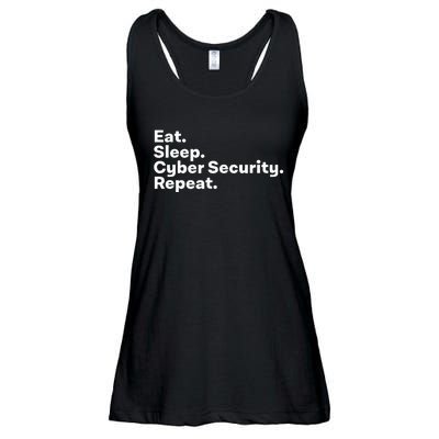 Eat Sleep Cybersecurity Gifts For Cyber Security Analyst Ladies Essential Flowy Tank