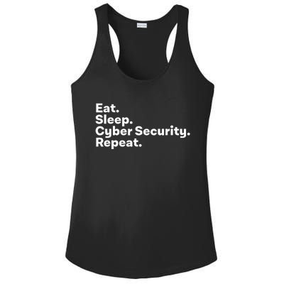 Eat Sleep Cybersecurity Gifts For Cyber Security Analyst Ladies PosiCharge Competitor Racerback Tank