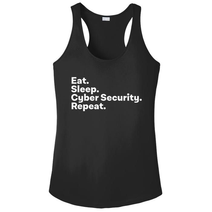 Eat Sleep Cybersecurity Gifts For Cyber Security Analyst Ladies PosiCharge Competitor Racerback Tank