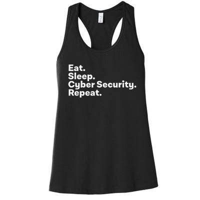 Eat Sleep Cybersecurity Gifts For Cyber Security Analyst Women's Racerback Tank