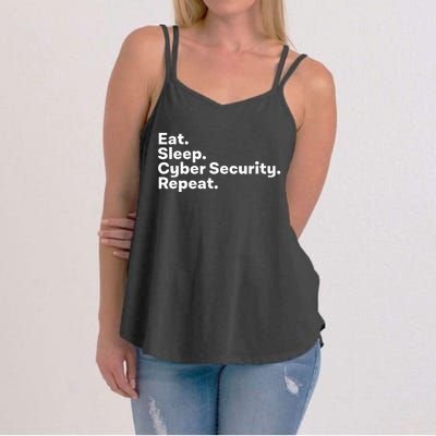 Eat Sleep Cybersecurity Gifts For Cyber Security Analyst Women's Strappy Tank