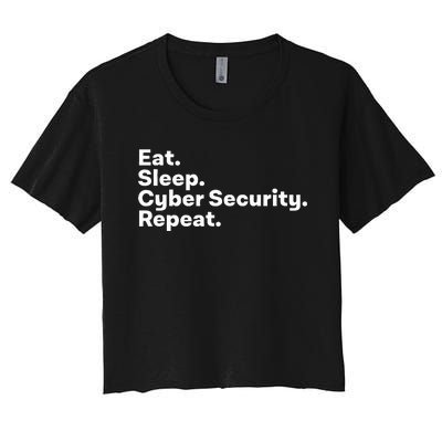 Eat Sleep Cybersecurity Gifts For Cyber Security Analyst Women's Crop Top Tee