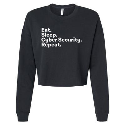 Eat Sleep Cybersecurity Gifts For Cyber Security Analyst Cropped Pullover Crew