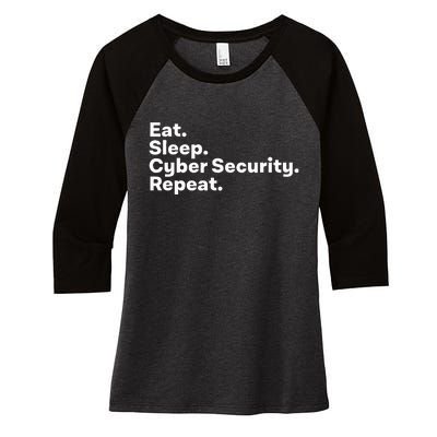 Eat Sleep Cybersecurity Gifts For Cyber Security Analyst Women's Tri-Blend 3/4-Sleeve Raglan Shirt