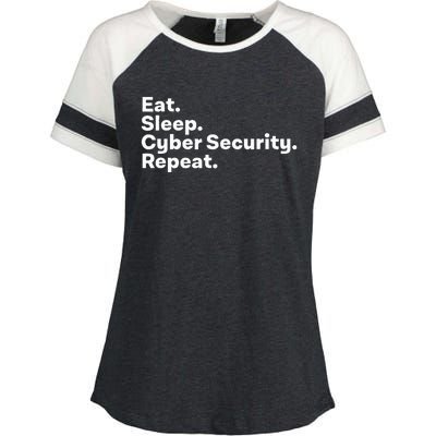 Eat Sleep Cybersecurity Gifts For Cyber Security Analyst Enza Ladies Jersey Colorblock Tee