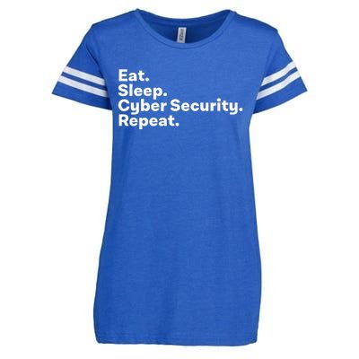 Eat Sleep Cybersecurity Gifts For Cyber Security Analyst Enza Ladies Jersey Football T-Shirt