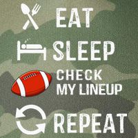 Eat Sleep Check My Lineup Repeat Retro Fantasy Football Legacy Tie Dye Trucker Hat