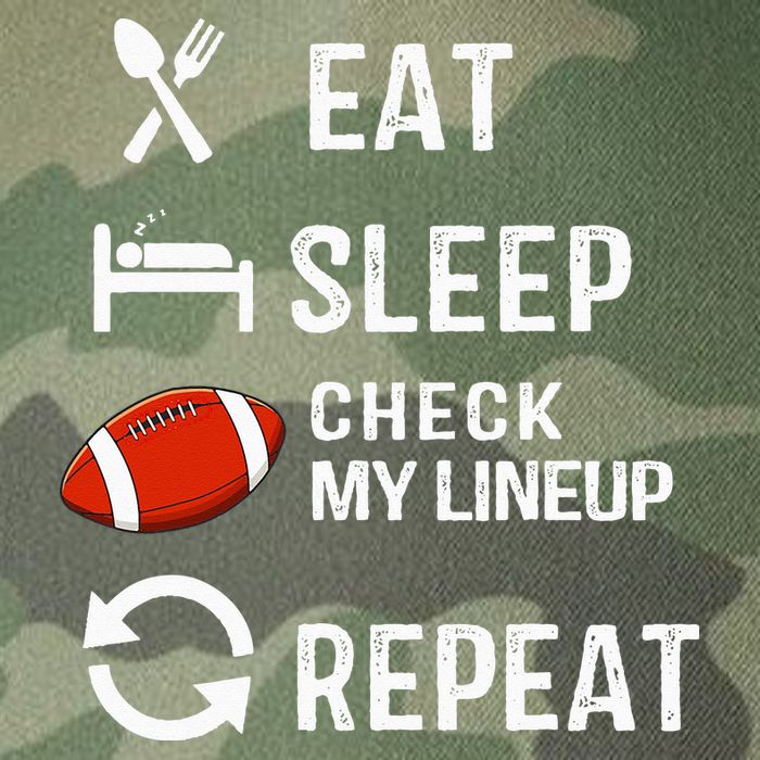 Eat Sleep Check My Lineup Repeat Retro Fantasy Football Legacy Tie Dye Trucker Hat