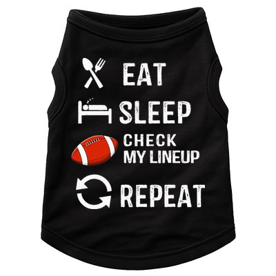 Eat Sleep Check My Lineup Repeat Retro Fantasy Football Doggie Tank