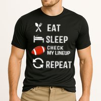 Eat Sleep Check My Lineup Repeat Retro Fantasy Football Cooling Performance Crew T-Shirt