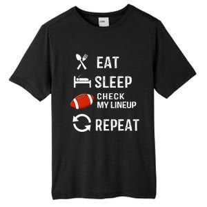 Eat Sleep Check My Lineup Repeat Retro Fantasy Football Tall Fusion ChromaSoft Performance T-Shirt