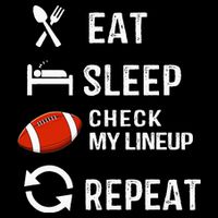 Eat Sleep Check My Lineup Repeat Retro Fantasy Football Drawstring Bag