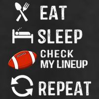 Eat Sleep Check My Lineup Repeat Retro Fantasy Football Golf Towel