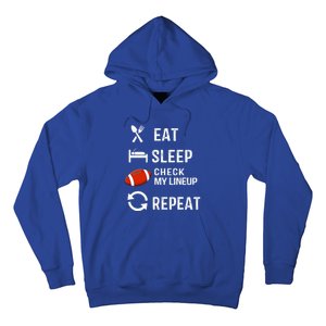 Eat Sleep Check My Lineup Repeat Retro Fantasy Football Hoodie