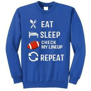 Eat Sleep Check My Lineup Repeat Retro Fantasy Football Sweatshirt