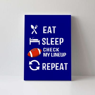 Eat Sleep Check My Lineup Repeat Retro Fantasy Football Canvas