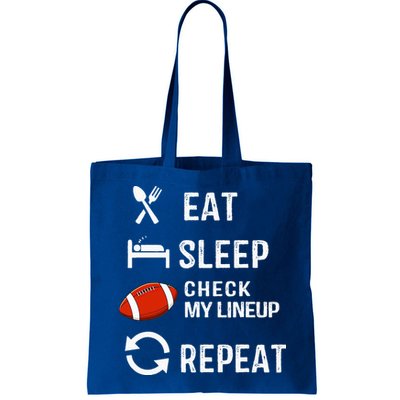 Eat Sleep Check My Lineup Repeat Retro Fantasy Football Bag