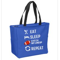 Eat Sleep Check My Lineup Repeat Retro Fantasy Football Zip Tote Bag