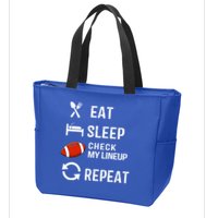 Eat Sleep Check My Lineup Repeat Retro Fantasy Football Zip Tote Bag