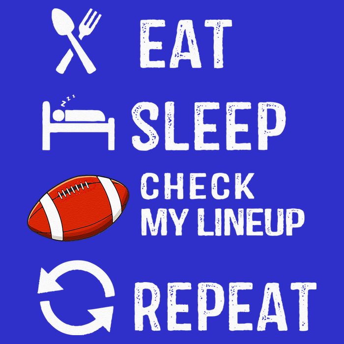 Eat Sleep Check My Lineup Repeat Retro Fantasy Football Zip Tote Bag