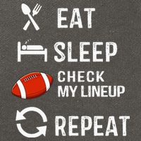 Eat Sleep Check My Lineup Repeat Retro Fantasy Football Cotton Canvas Backpack